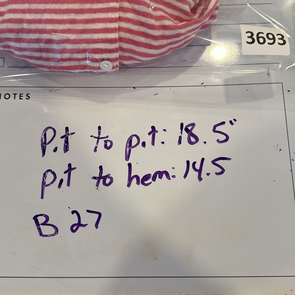 J. McLaughlin Brynn Linen Blend Striped V-neck 3/4 Sleeve Top Pink White small - Picture 10 of 10